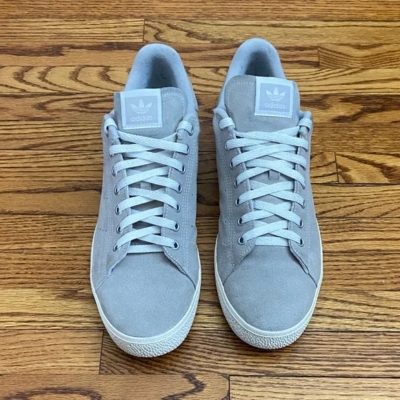 Adidas Men’s Size 12 Stan Smith Light Gray Suede Casual Sneakers - Picture 1 of 11